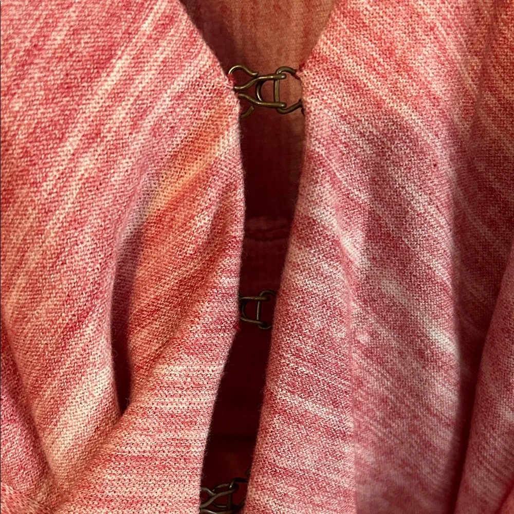 Free People Red/pink Draped Cardigan with hook closure. Back bow. Small. - Picture 5 of 8